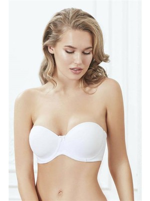 Kaplı Balenli Desteksiz Straplez Sütyen 3346