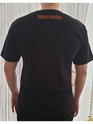 Finezza Jagermeister Baskılı Pamuk Siyah T-Shirt S Beden - 891