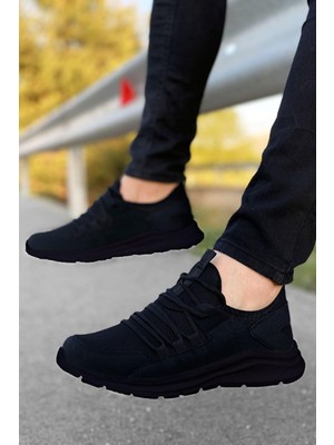 Big King Siyah Ultra Hafif Erkek Spor Ayakkabı Tekstil Malzeme Düz Taban