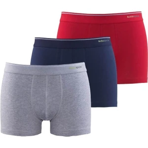 Erkek Boxer - Shorty 3'lü Paket Tender Cotton 9670 - Gri Lacivert Kırmızı