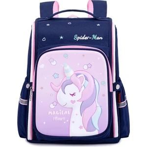 Unicorn Desen Baskılı Çocuk Öğrenci Sırt Çantası - Lacivert (Yurt Dışından)