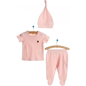 Yenidoğan Kaşkorse Kısa Kol Tshirt-Şapka-Patikli Alt