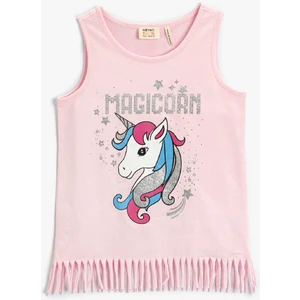 Unicorn Baskılı Püsküllü Atlet Pamuklu