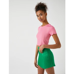 Kadın Bisiklet Yaka Kısa Kollu Tişört