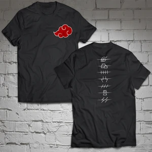 Naruto Çift Baskılı %100 Pamuk Oversize T-Shirt Büyük Beden Tişört