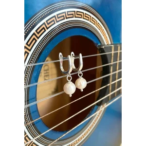 Crazy Takı Tasarım 925 Ayar Gümüşlü Hakiki Inci Küpe