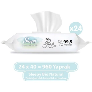 Bio Natural Yenidoğan Islak Bebek Bakım Havlusu 24X40 (960 Yaprak)