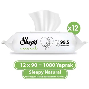 Natural Yenidoğan Islak Bebek Bakım Havlusu 12X90 (1080 Yaprak)