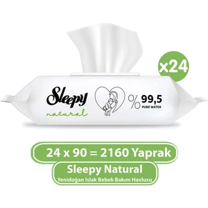 Natural Yenidoğan Islak Bebek Bakım Havlusu 24X90 (2160 Yaprak)
