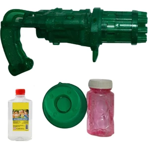 Birlik Oyuncak Pilli Şeffaf LED Işıklı 19CM 8 Ağız Köpük Tabanca + Yedek Baloncuk Likit 500ML