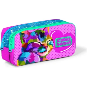 Coral High Kids Pembe Mavi Simli Iki Bölmeli Kalem Çantası 22185