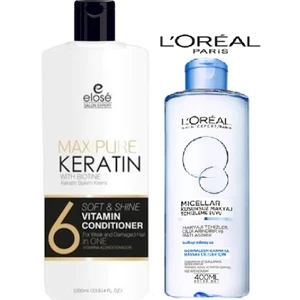 Maxıpure Keratın Saç Bakım Kremi 1000ML + Loreal Mıcellar Makyaj Temizleme Suyu 400ML