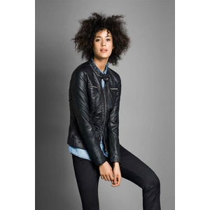 15081400 Bayan Deri Ceket - Siyah