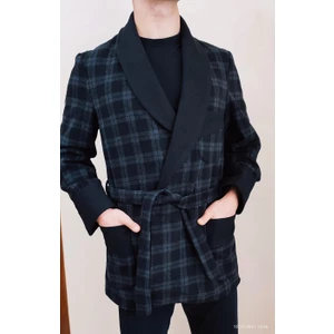 Erkek Ekose Yün Kaşe Robdöşambr