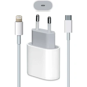 Apple iPhone Uyumlu Için Hızlı Şarj Aleti Seti Usb-C 20W Adaptör + Usb-C Kablo