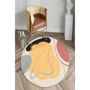 Decomia Home Dijital Baskı Yıkanabilir Kaymaz Modern Yuvarlak Salon Halısı Mutfak Halısı Koridor HALISI-D7073