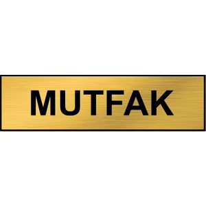 Orse Reklam Mutfak Kapı Yönlendirme Levhası Metal Altın Renk 26X7CM
