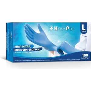 Has-Pet Mavi Nitril Eldiven 100'LÜ ( L )