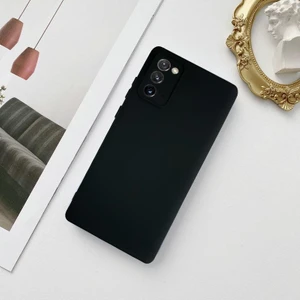 Samsung S20 fe Lansman Likid Silikon Kamera Korumalı Kılıf SIYAH