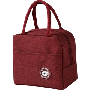 SunniMix Öğle Yemeği Çantası Soğutma Yağı ile Cepli Iş Seyahat Çocuklar Için Kırmızı (Yurt Dışından)
