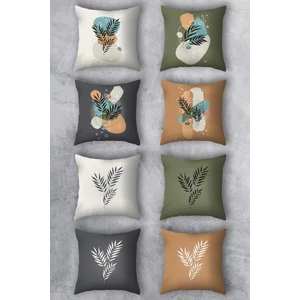 Çift Tarafı Baskılı 43 x 43 cm. Kırlent Kılıfı 8'li Set Kombini