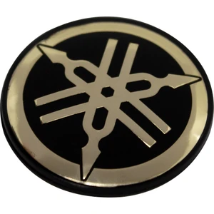 Yamaha Logo Yuvarlak Alüminyum Sticker Etiket Altın