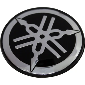 Yamaha Logo Yuvarlak Alüminyum Sticker Etiket Gümüş