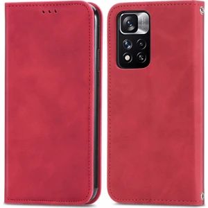Cilt Deri Kılıf Xiaomi Redmi Not 11 Pro / 11 Pro + Kırmızı (Yurt Dışından)