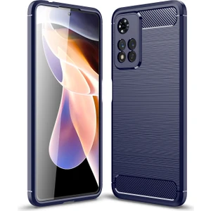 Xiaomi Redmi Notu Için Fırçalanmış Doku Tpu Kılıf 11 Pro Mavi (Yurt Dışından)