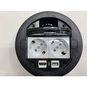 Masa Üstü Priz Siyah+ 2 Ad. Priz+1 Ad. Hdmı+1 Ad. USB Geçiş