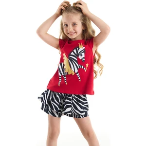 Balerin Zebra Kız Çocuk T-shirt Şort Takım