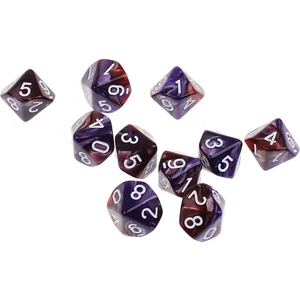 10 Adet 10 Taraflı Zar D10 Polyhedral Zar Zar Mor Mor Kahve Için (Yurt Dışından)