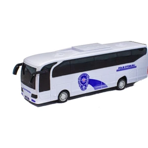 Oyuncak Otobüs Polis Otobüsü Sürtmeli Beyaz 22 cm