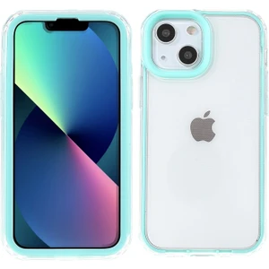 Apple iPhone 13 Için Pc + Tpu Düşmeye Dayanıklı Koruyucu Telefon Kılıfı - Açık Mavi (Yurt Dışından)