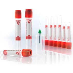 Vakumlu Kan Alma Tüpü Pıhtı Aktivatörü Clot Activator 9 ml Kırmızı Kapak 100 Adet
