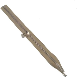 Angel Çanta Aksesuar Tek Stoplu 45 cm Fermuar Gümüş Metal  Bej Renk