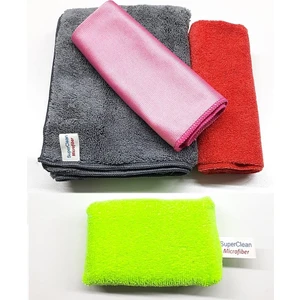 Superclean Mikrofiber Oto  Yıkama Seti   ( Oto Kurulama + Cila Bezi + Cam Bezi )