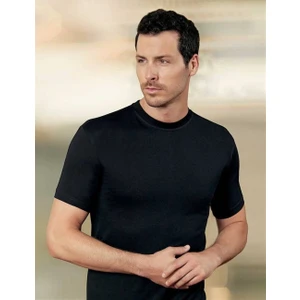 Siyah Sıfır Yaka Kısa Kollu Erkek Atlet 6lı Ekonomik Paket ME004