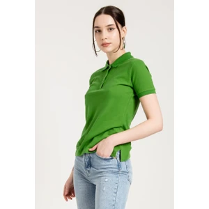 Jahr Marc Yeşil Slim Fit Klasik Düğmeli Kadın Polo Yaka T-Shirt