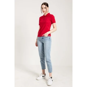 Jahr Marc Kırmızı Klasik Kadın Polo Yaka T-Shirt
