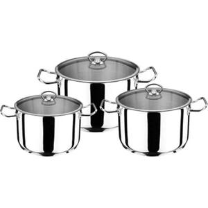 Elit 6 Parça Derin Bakalit Kulplu ve Cam Kapaklı Çelik Tencere Seti