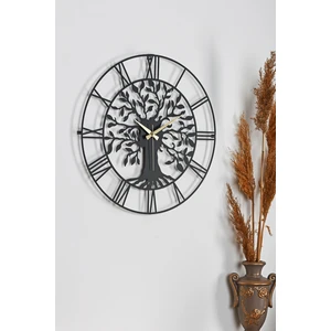 Muyika Vita  Metal Siyah Sessiz Mekanizma Duvar Saati 50X50Cm Mds-50