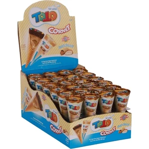 Toto Cornet Gofret Yer Fıstıklı 25 Gr. 24lü (1 Kutu)