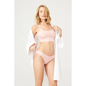 Pudra Klasik Basic Lazer Kesim Kadın Bikini Külot