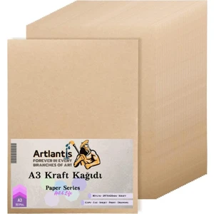 A3 Kraft Kağıt 80 gr 50 Adet Artlantis Kraft Saman Kağıt 50 Adet