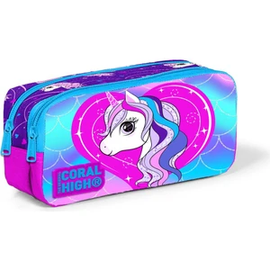 Coral High Kids Mavi Unicorn Desenli Iki Bölmeli Kalem Çantası 22397