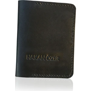 Çakıl Tasarım Hakiki Deri Siyah Ruhsat Kabı - Isme Özel