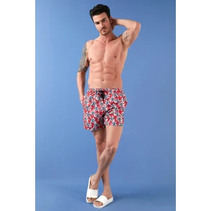 Belden Bağlamalı Desenli Cepli Mayo Short Erkek Mayo Short 3800579