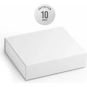 Akal Batu 10'lu 30X20X7CM Mıknatıslı Mukavva Hediye Kutusu - Beyaz
