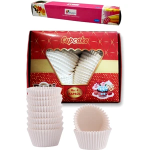 Beyaz Muffin Kek Kapsülü ve Krema Sıkma Torbası / No:4 Muffin Kek Kağıdı 600 Adet Cupcake Kağıdı